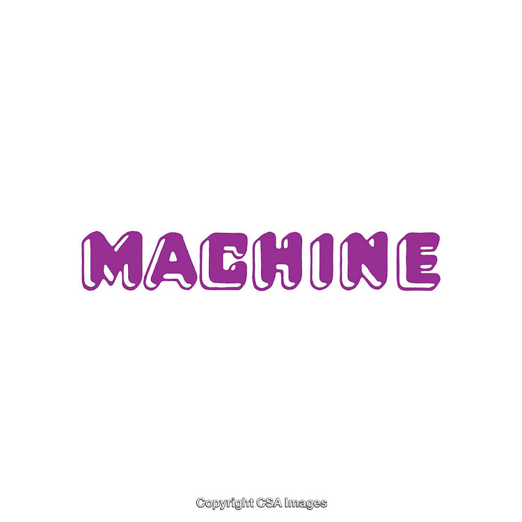 Purple Font Design Displaying the Word Machine in Bold Style