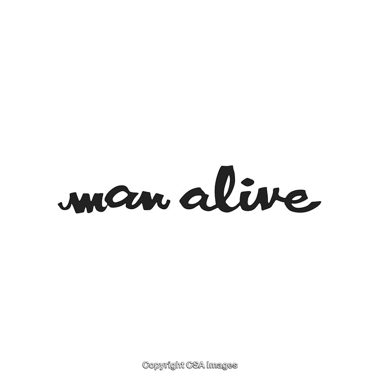 Stylish Handwritten Typography Featuring the Phrase 'Man Alive' on White Background