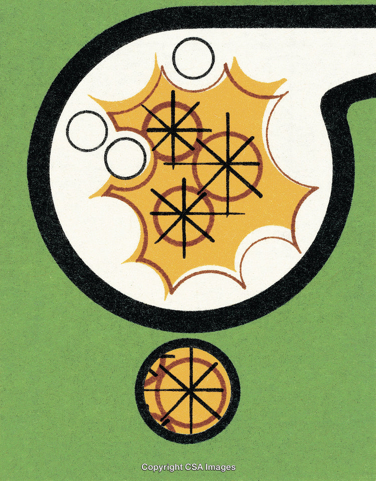 Abstract Geometric Design with Circular Patterns on Green Background