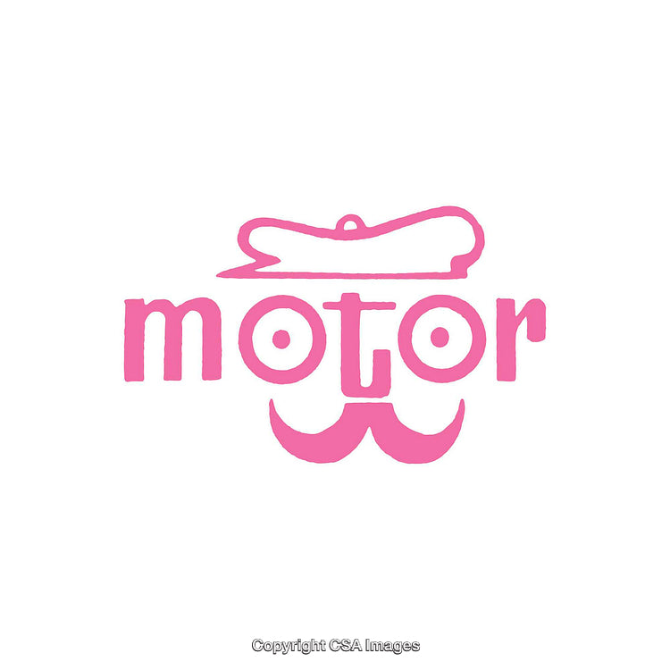 Creative Word Art Design Using 'Motor' in Pink on White Background