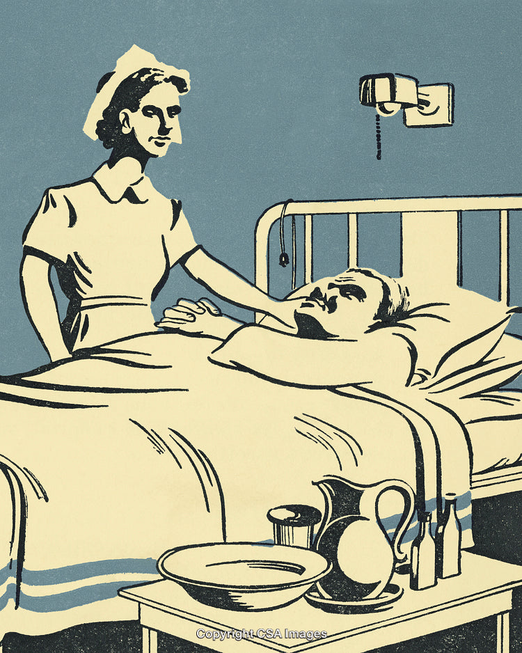Nurse Providing Care to a Patient in a Classic Hospital Setting
