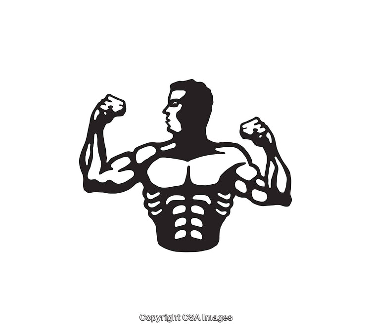 Muscular Bodybuilder Silhouette - Vector Gym Fitness Illustration