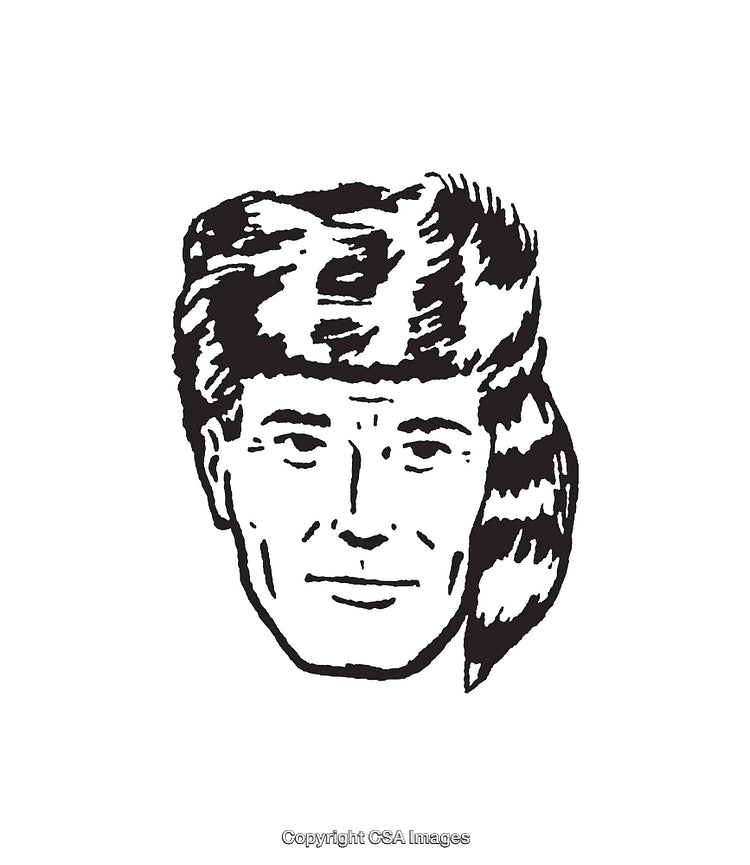 Retro Black and White Illustration of a Classic Male Portrait