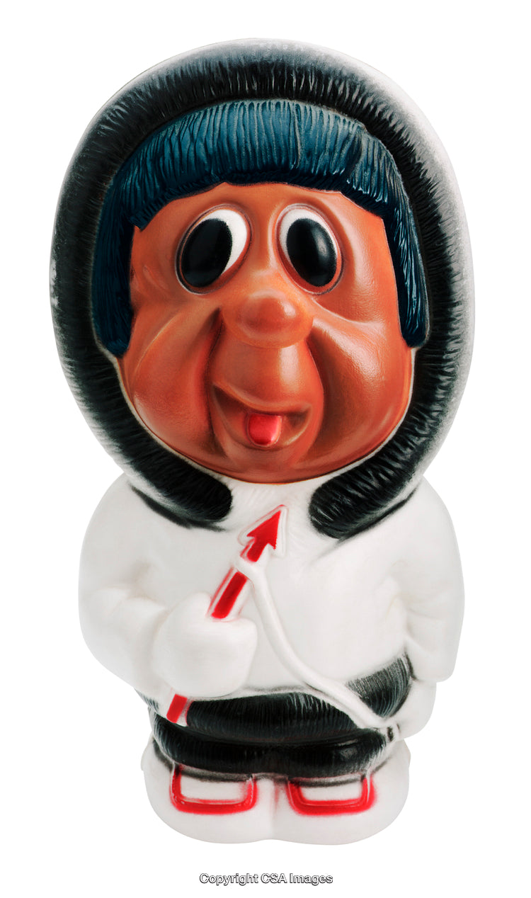 Colorful Plastic Inuit-Themed Toy Figurine with Unique Artistic Design