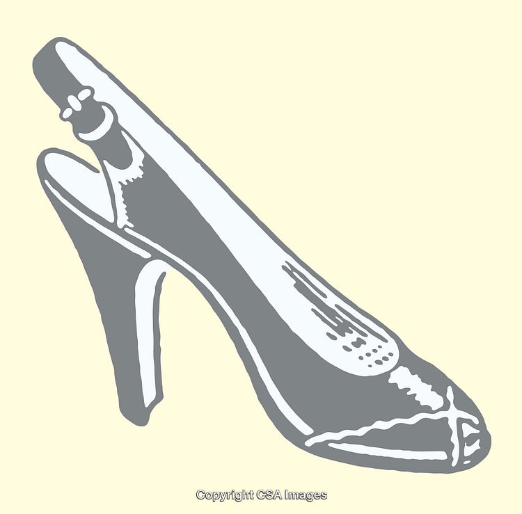 Stylized Line Art Illustration of a Classic High-Heeled Shoe