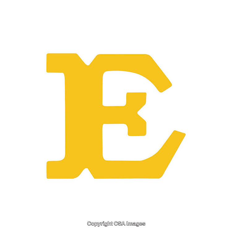 Bold Yellow Letter E on a White Background