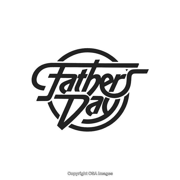 Stylized Black and White Father's Day Typography Design