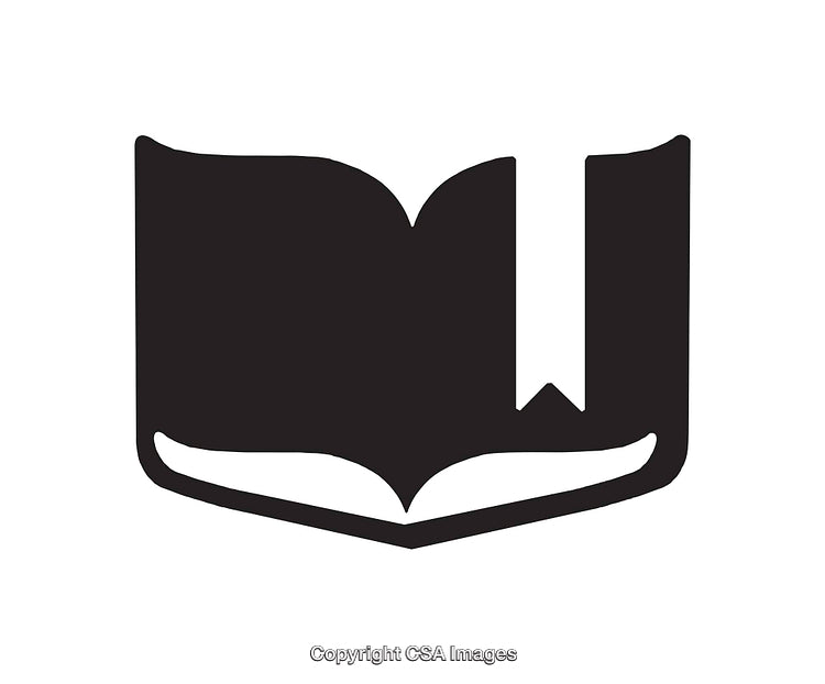 Minimalistic Black And White Book And Bookmark Icon Design