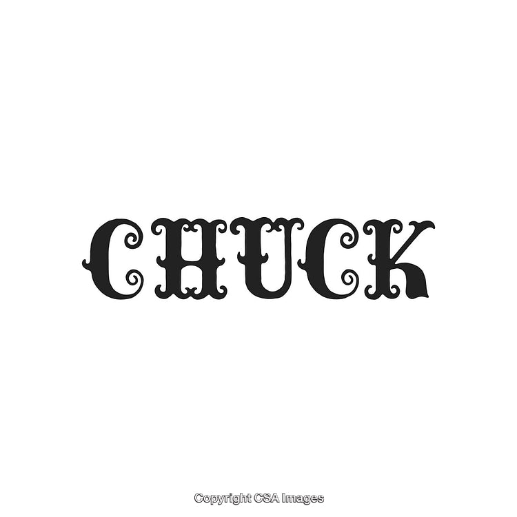 Decorative Typography Design Featuring the Word 'Chuck' in Stylish Font