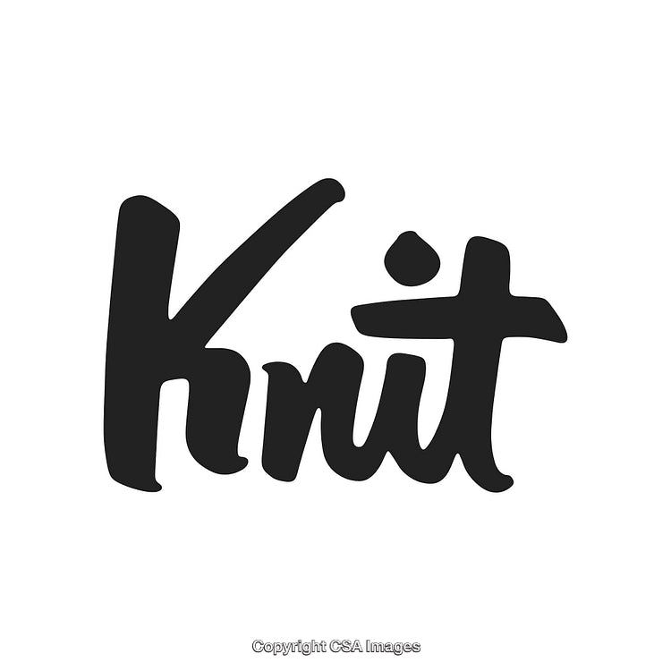 Elegant Graphic Representation of the Word 'Knit' in Artistic Font