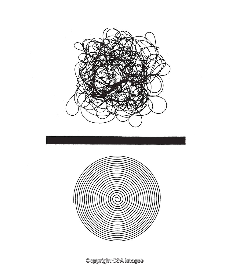 Abstract Black and White Diagram with Line and Circular Motifs