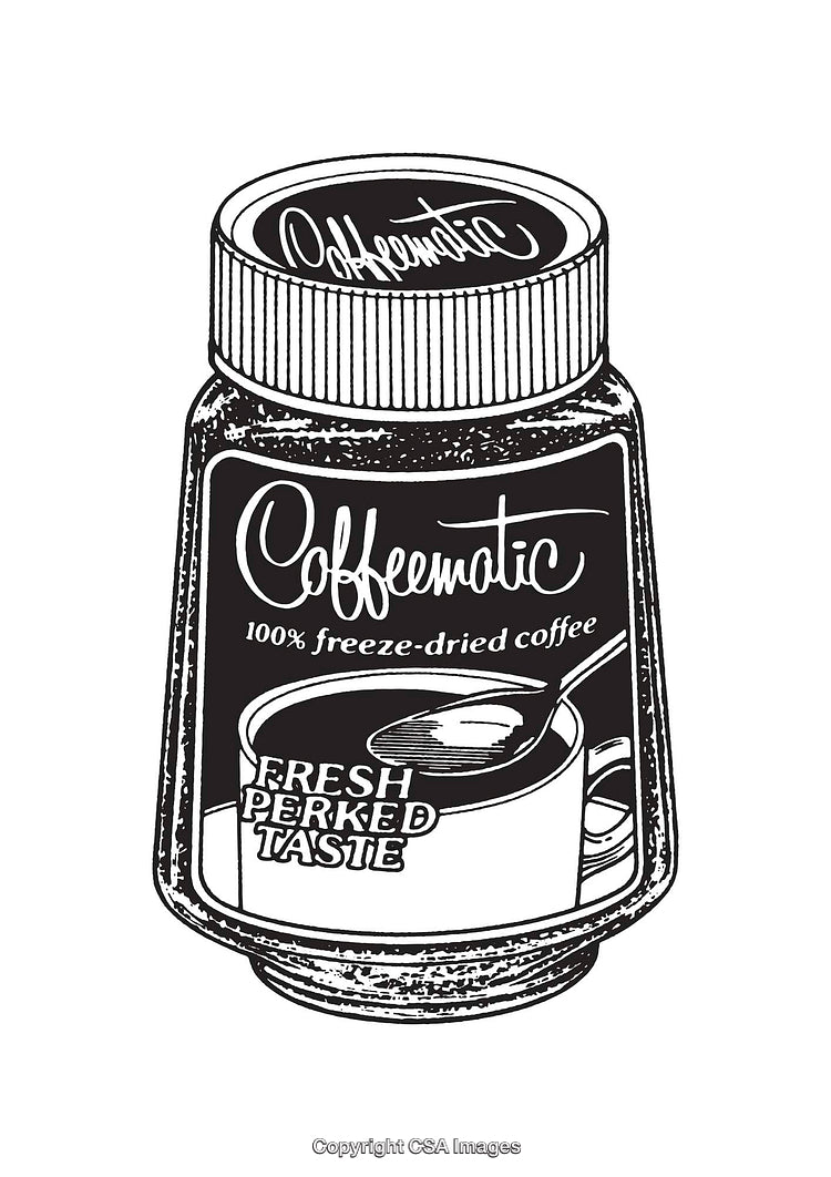 Vintage Line Art Illustration of a Coffee Jar Packaging Design