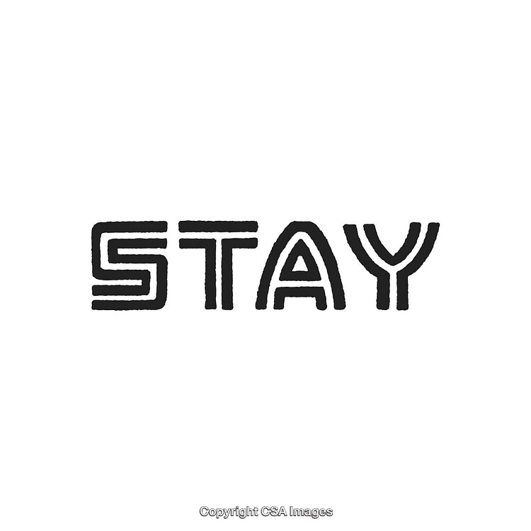 Bold Typography Design Featuring the Word 'Stay' in Black on White Background