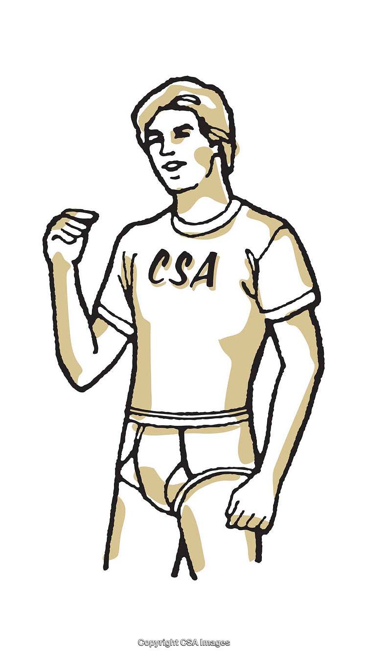 Stylized Illustration of an Athlete in CSA Sportswear