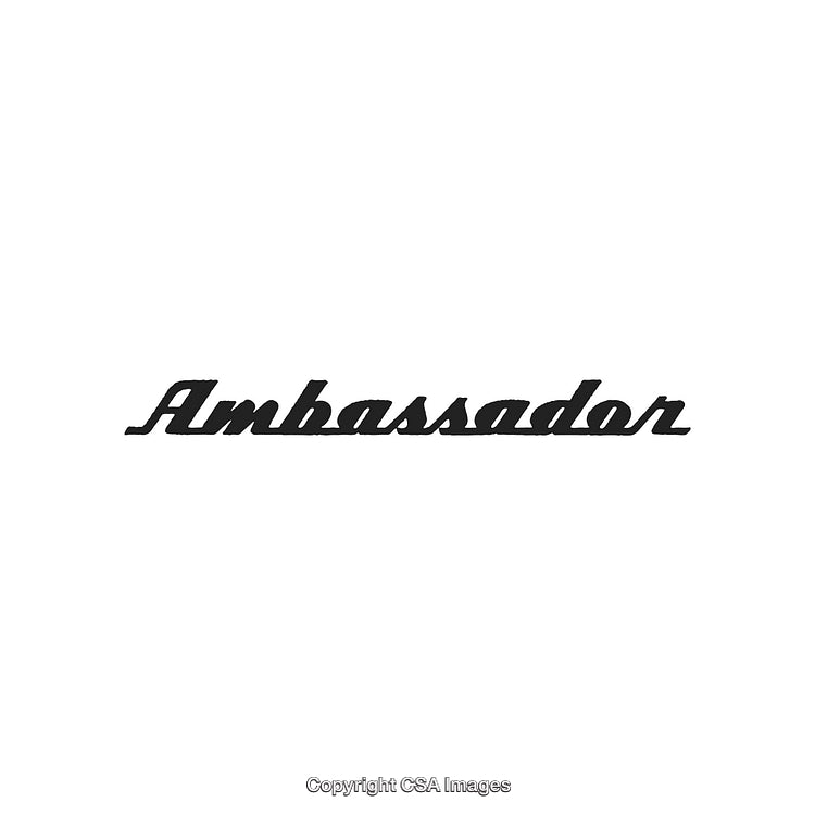 Classic Script Text Displaying the Word 'Ambassador' in Elegant Black Font