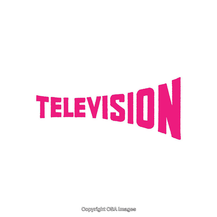 Vibrant Typography Design Featuring the Word 'Television' in Bold Pink