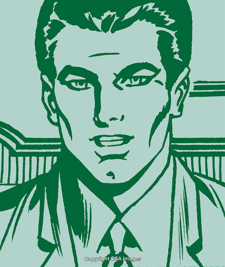 Stylish Retro Illustration of a Modern Businessman with a Vintage Twist
