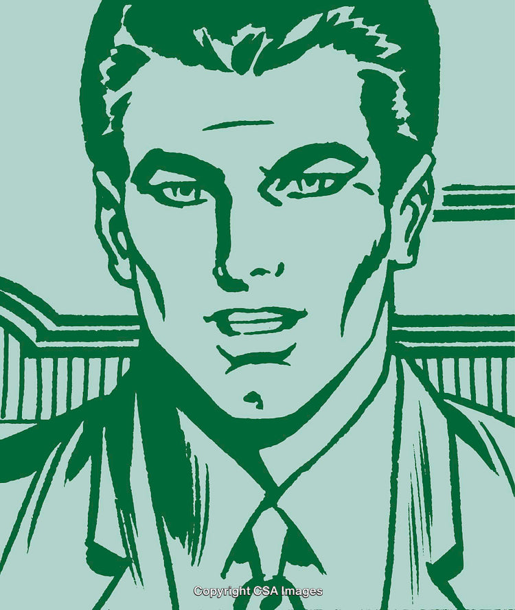 Stylish Retro Illustration of a Modern Businessman with a Vintage Twist