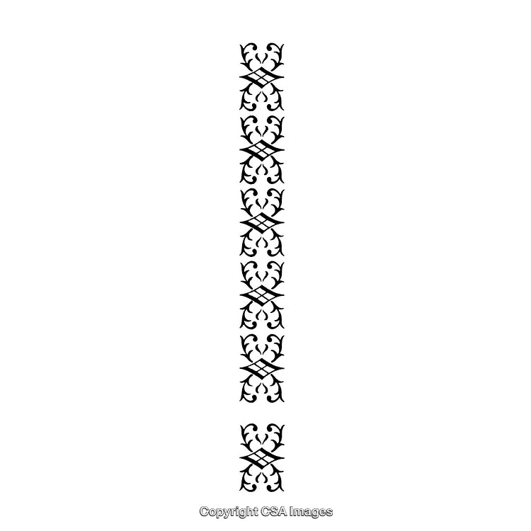 Intricate Black and White Border Design with Ornamental Patterns