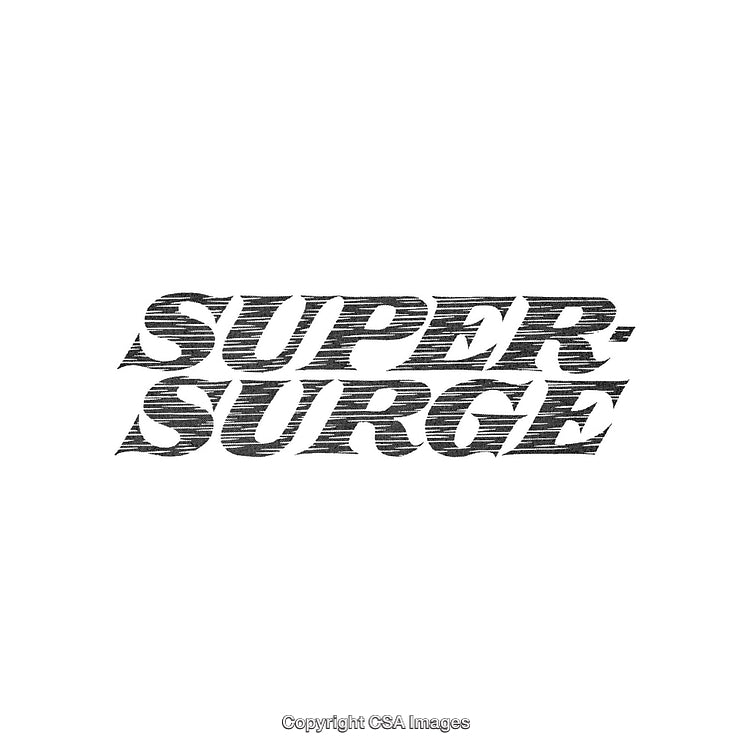 Dynamic Text Design Featuring Super Surge With A Smooth Textural Effect