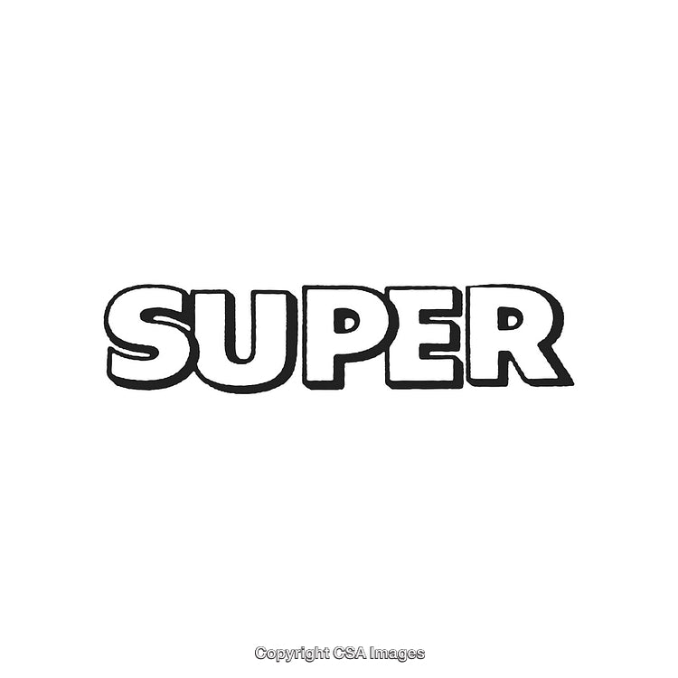Bold Black and White Super Text Design for Graphic Use