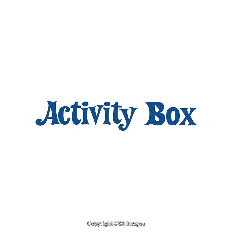 Activity Box Bold Blue Text on a Plain White Background