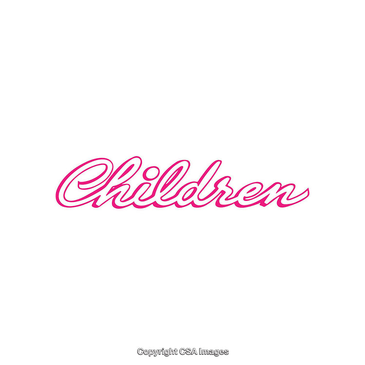 Pink Script Font Showcasing the Word 'Children' on White Background