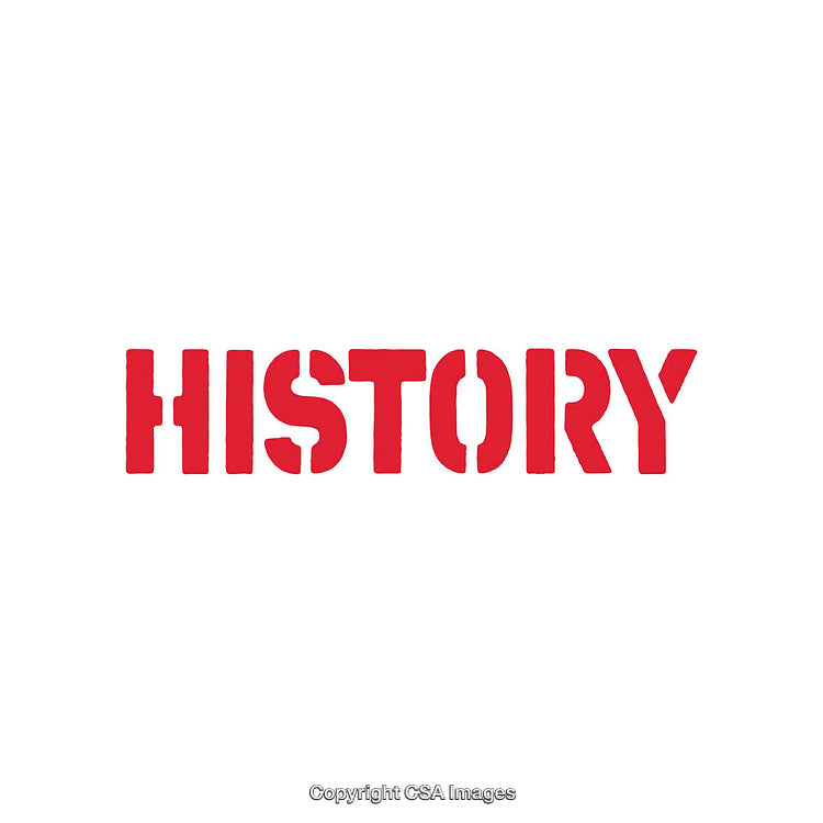 Bold Red Text Depicting the Word "History" on a White Background