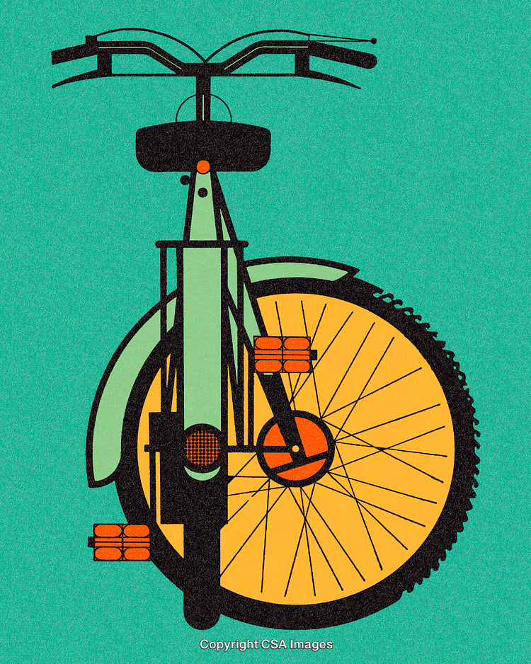 Colorful Abstract Bicycle Illustration with Vibrant Tones and Modern Design