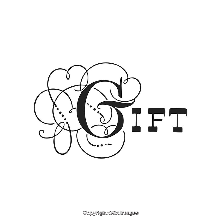 Elegant Typography Design Featuring the Word Gift in Decorative Style