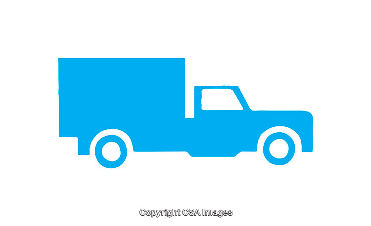 Blue Truck Icon Isolated on White Background in Simplistic Design