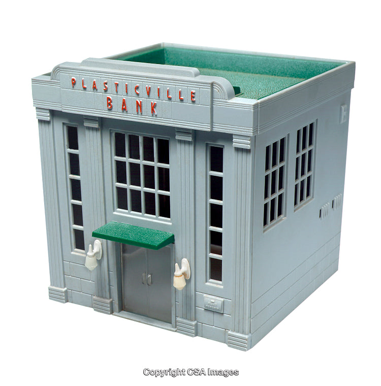 Model of a Small-Scale Plastic Toy Bank Building