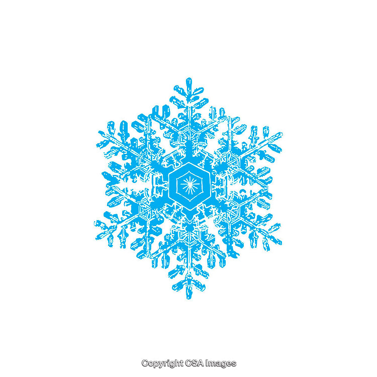 Blue Snowflake Design Representing Winter and Festive Season in Abstract Style