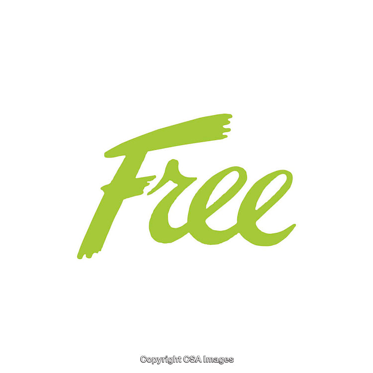Bright Green Free Word Isolated on a Clean White Background