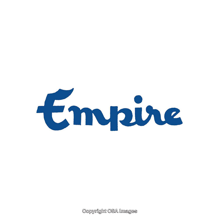 Blue Handwritten Style Word 'Empire' on White Background