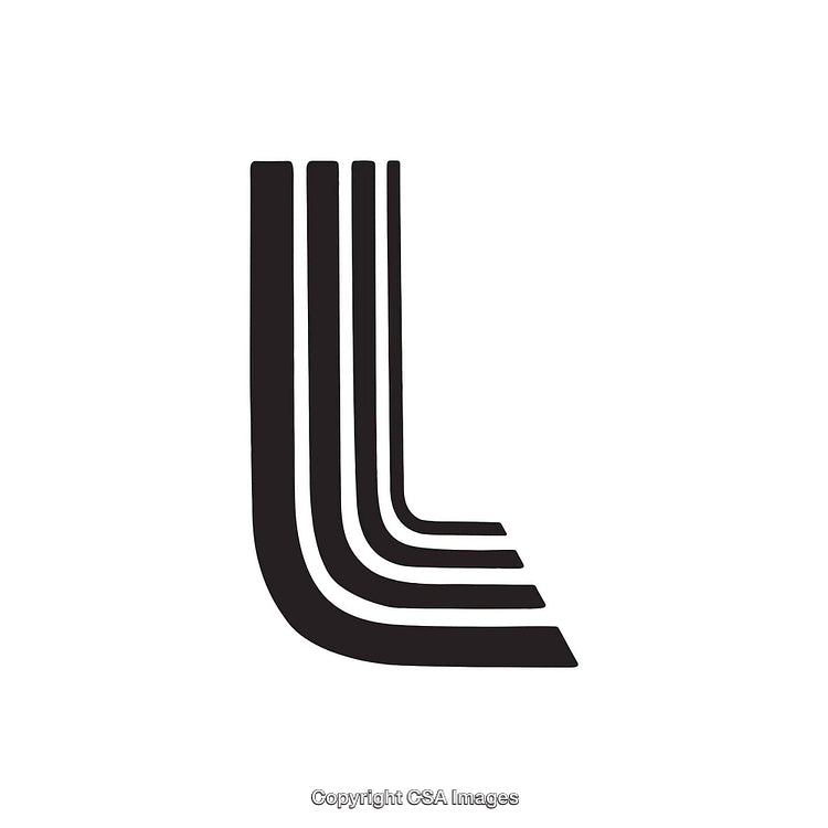 Abstract Black Letter L Design With Bold Minimalist Lines