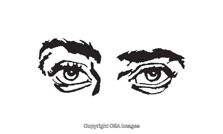 Expressive Layered Line Art Illustration of Two Eyes Capturing Attention