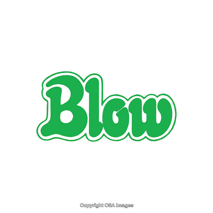 Green Stylized Word Art on a White Background Displaying 'Blow'