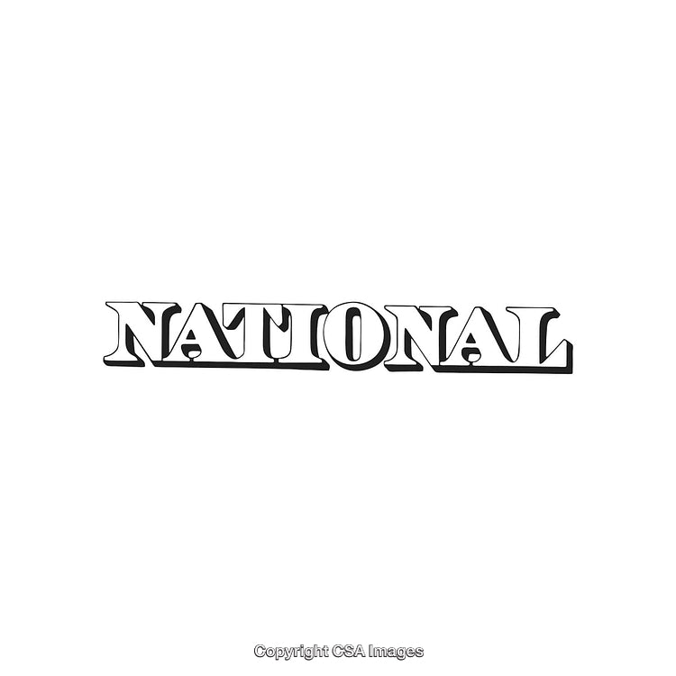 Stylish Retro Typography Featuring Bold 'National' Text Design in Black and White