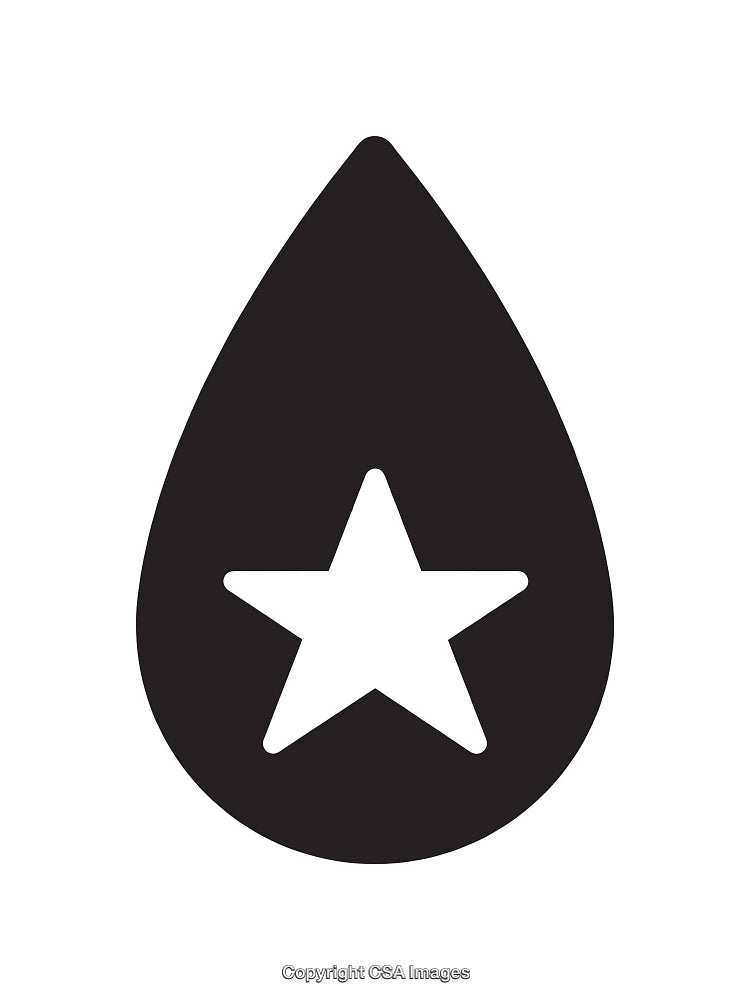 Black and White Teardrop Icon with Star Center