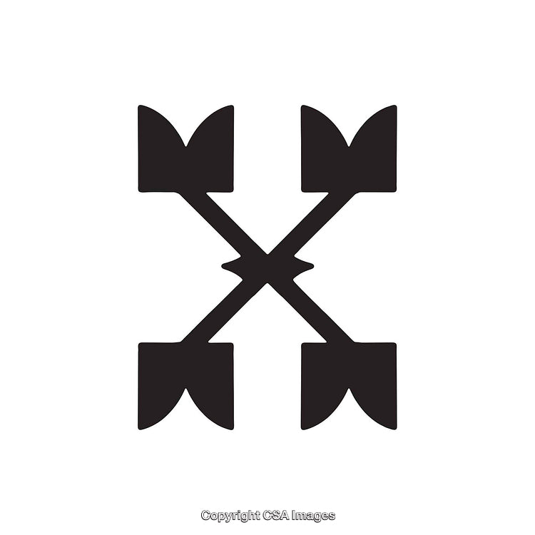 Minimalist Illustration of Crossed Elements in Bold Black Design