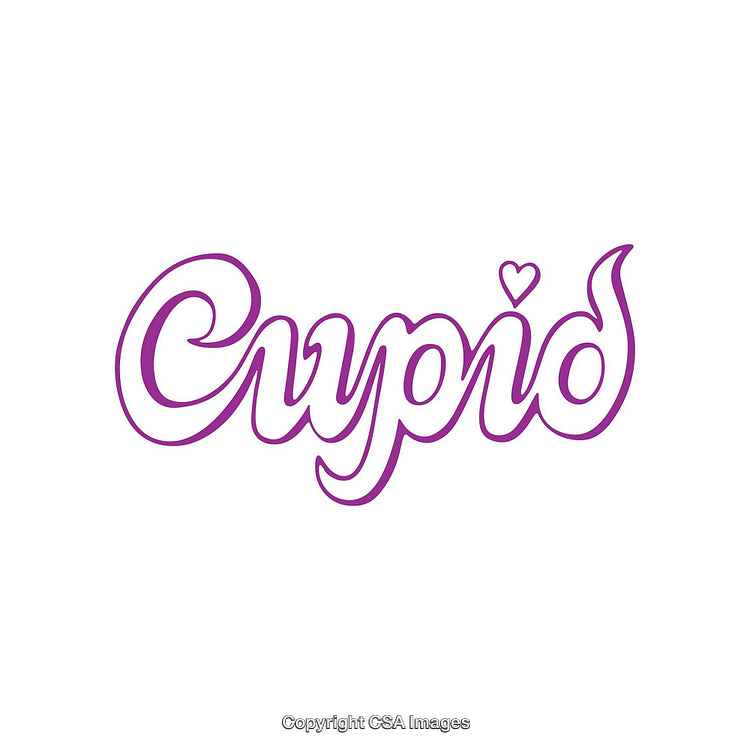 Purple Cupid Text With Creative Heart-Inspired Typography Design