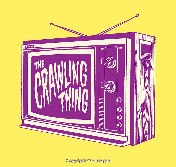 Retro Television Concept With Creative Text Design in Bold Yellow and Purple Colors