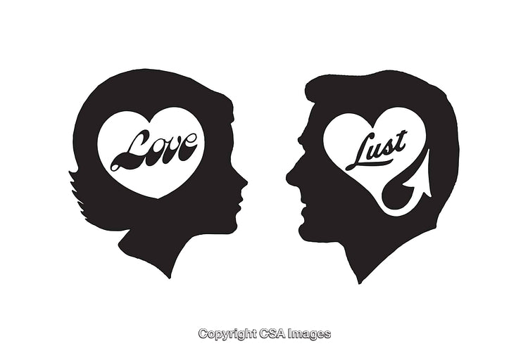 Silhouette Depicting Love and Lust Concept in Opposite Perspectives