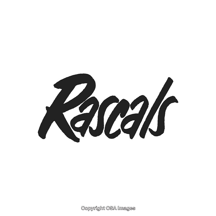 Modern Handwritten Logo Featuring the Word 'Rascals' on White Background
