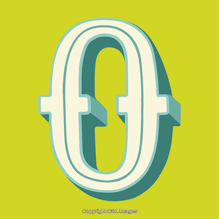 Bold 3D Letter O Design with Vibrant Green Background