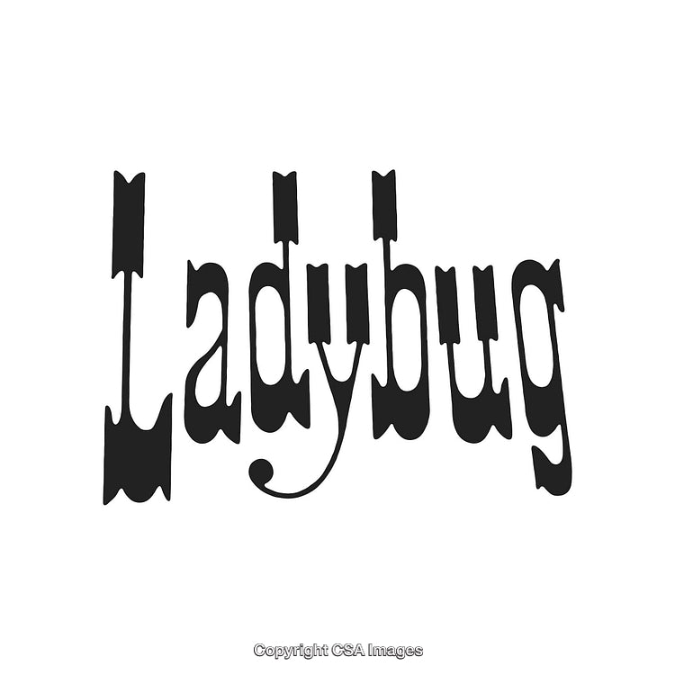 Stylish Typography Featuring 'Ladybug' in Bold Artistic Font on White Background