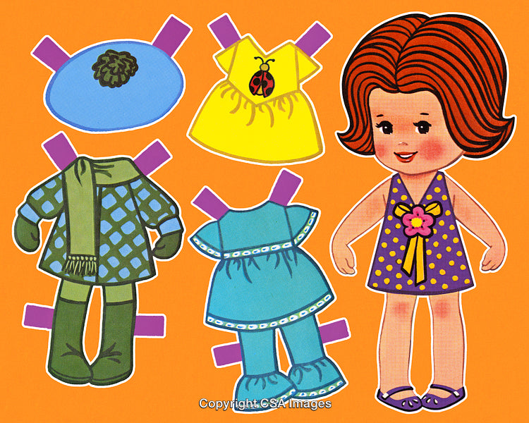 Bright Paper Doll with Outfits and Accessories for Creative Play