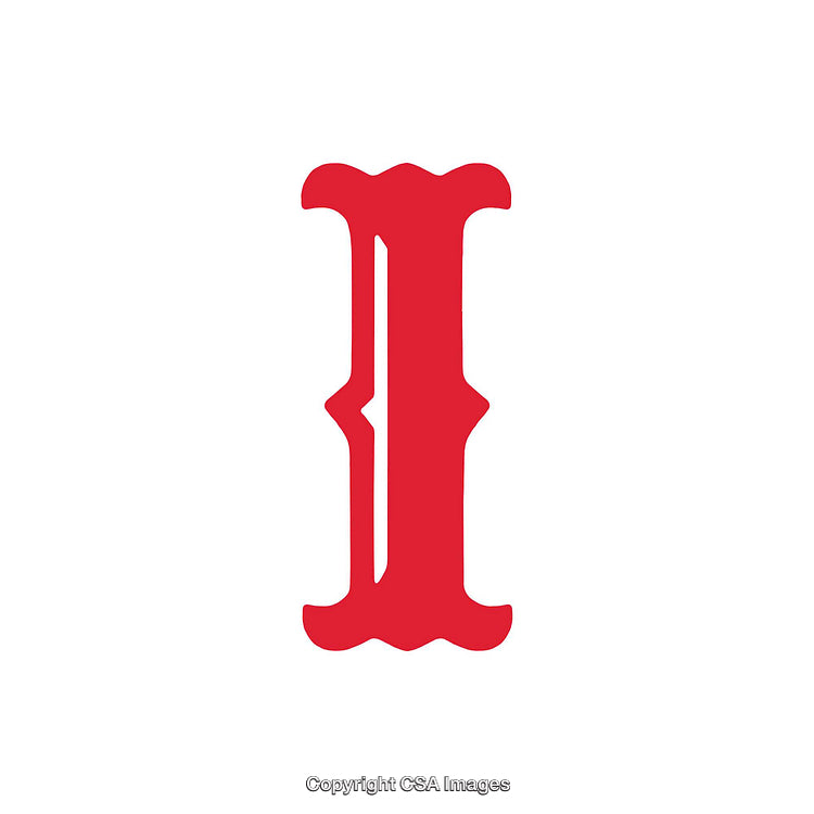 Stylized Red Letter I Against a Clean White Background