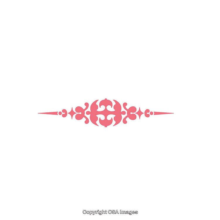 Elegant Pink Flourish Ornament with Symmetric Design and Vintage Style